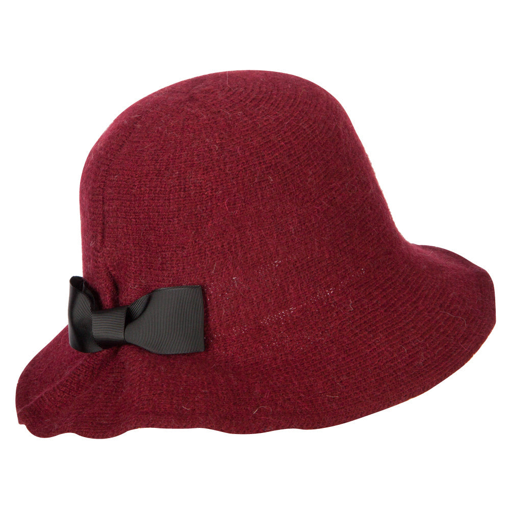 Women's Grosgrain Bow Accented Cloche Bucket Hat