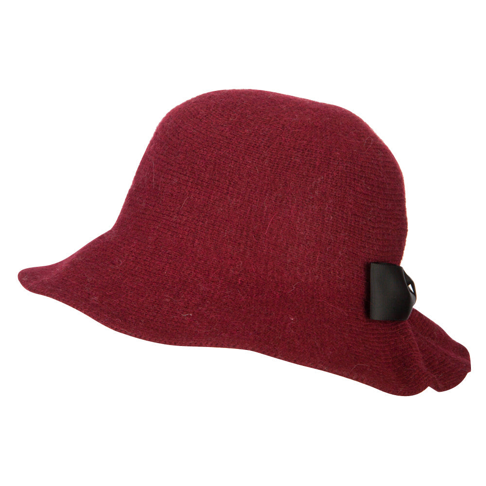Women's Grosgrain Bow Accented Cloche Bucket Hat