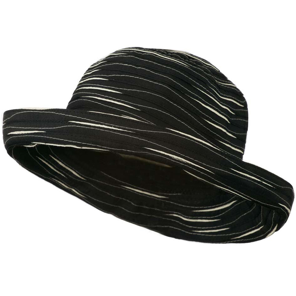 Women's Hat with Offset Spiral Sewn Ribbon