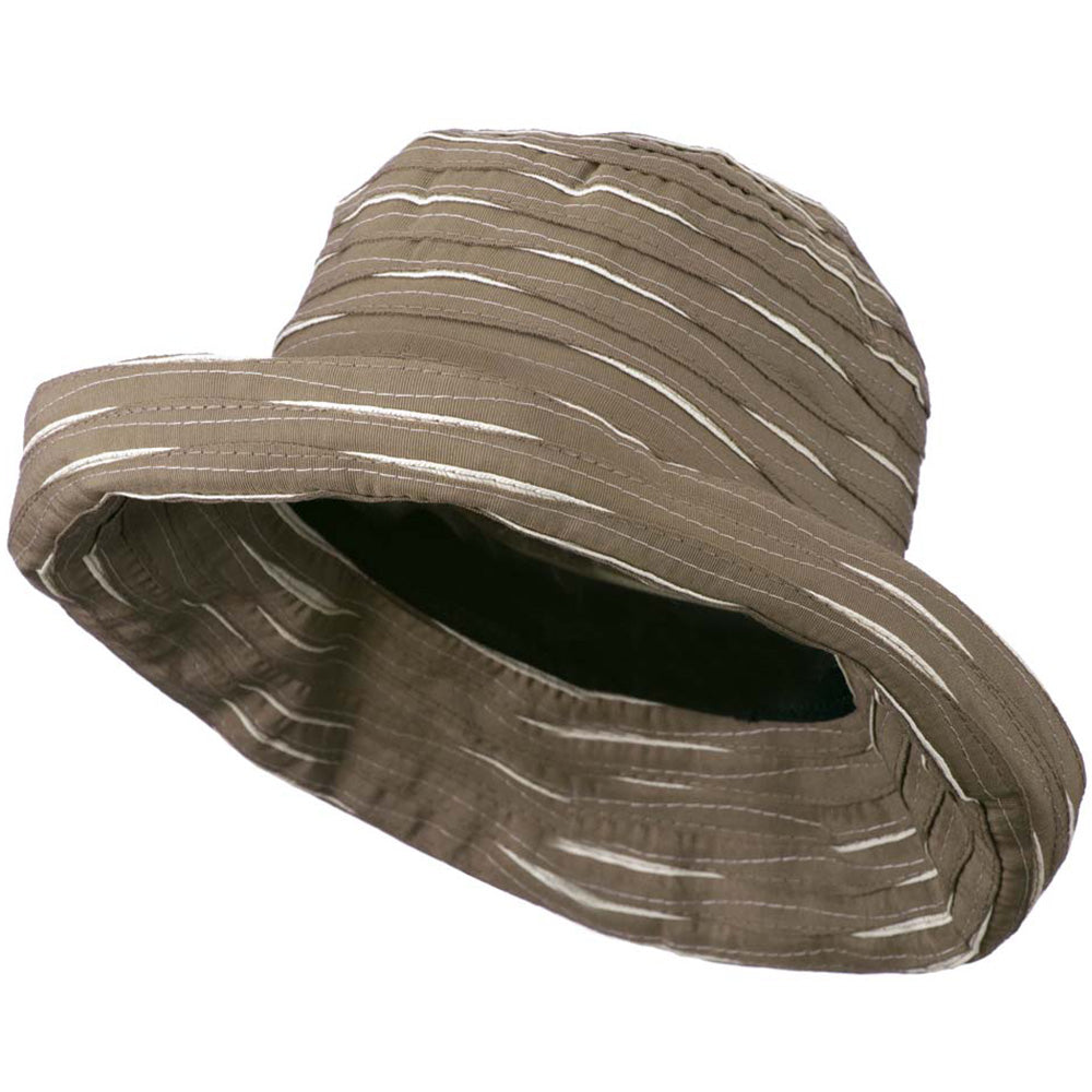 Women's Hat with Offset Spiral Sewn Ribbon