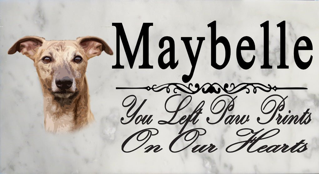 Whippet Memorial Stone PERSONALIZED Dog Garden Rock Grave Marker Outdoor or Indoor