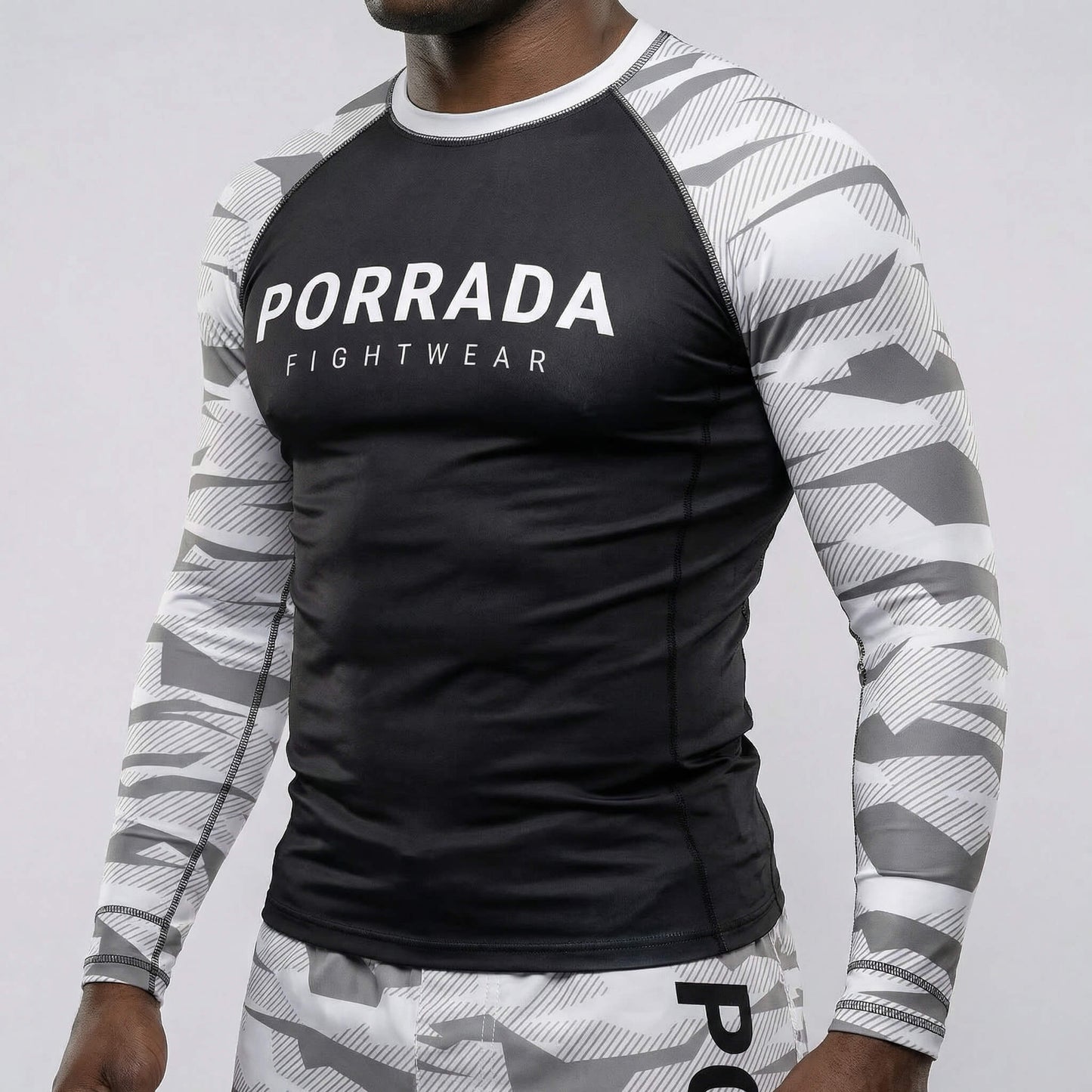 WHITE CAMO RASH GUARD