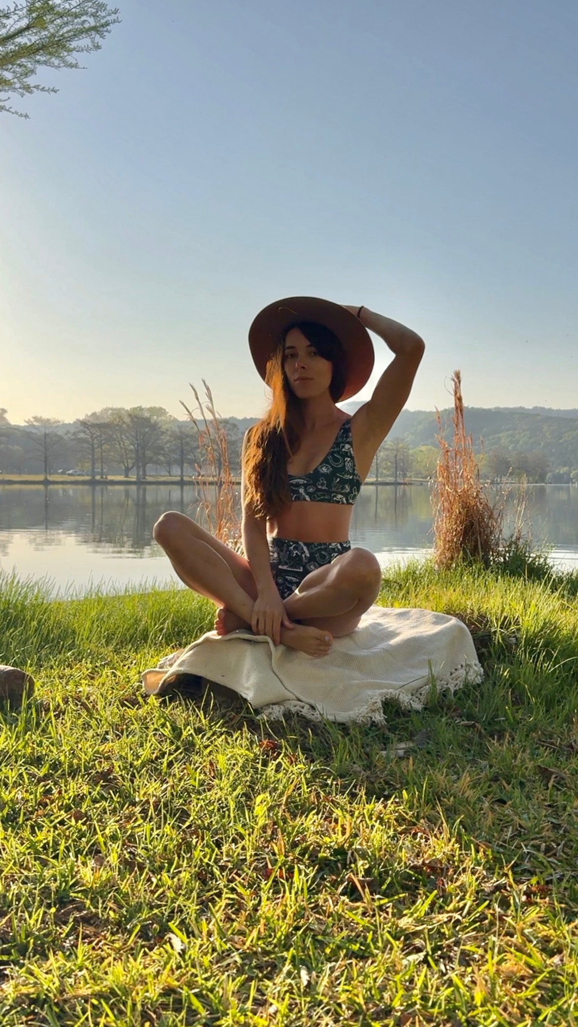 Wild Ride: Broncs, UFOs, and Cactus Skies High-Waisted Bikini Top