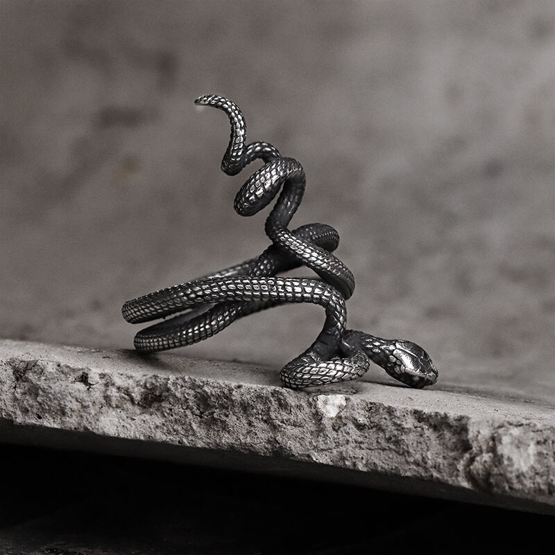 Wild Snake Stainless Steel Animal Ring