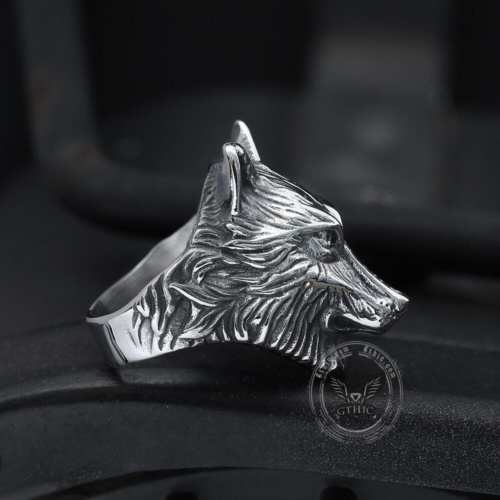 Wild Wolf 316L Stainless Steel Viking Ring