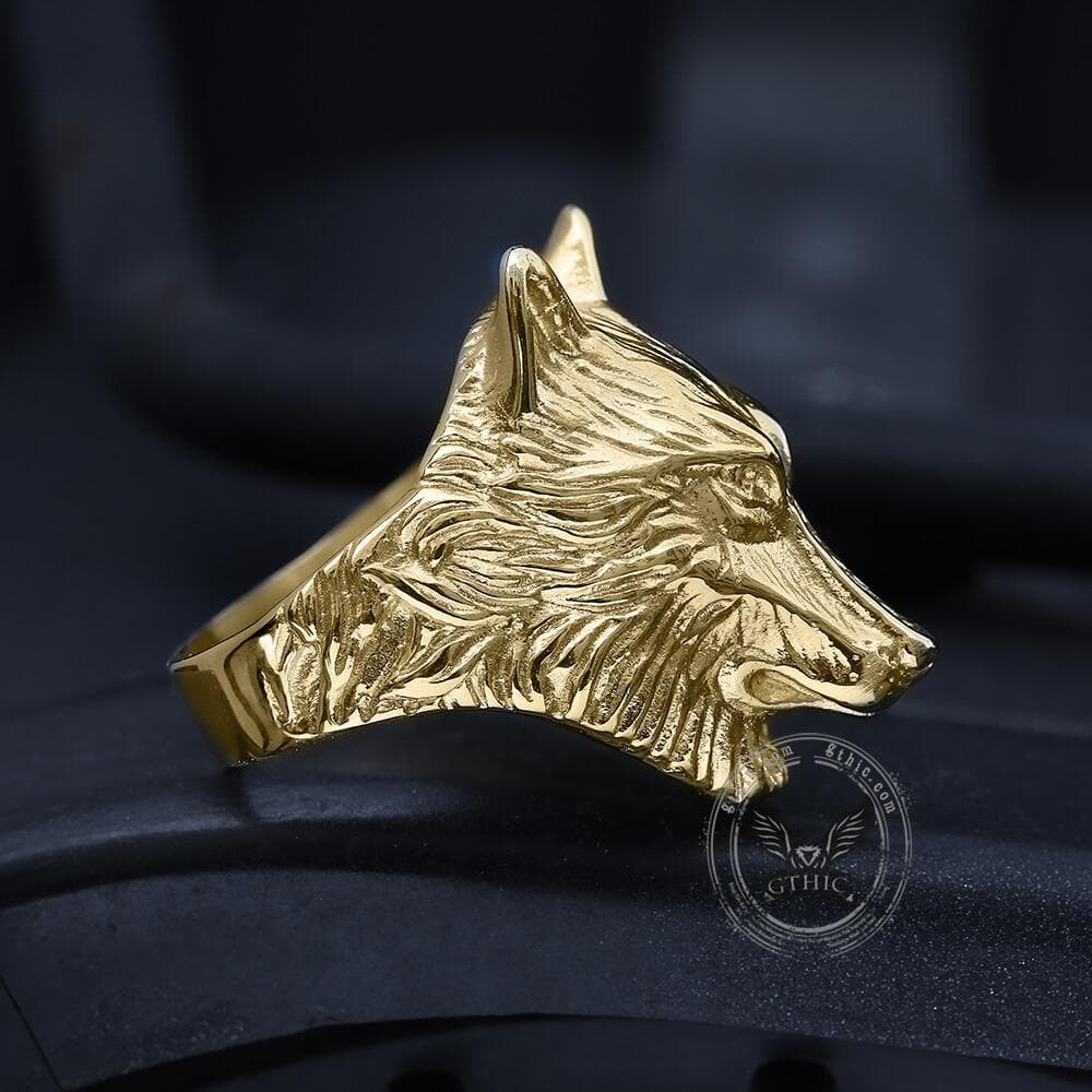 Wild Wolf 316L Stainless Steel Viking Ring