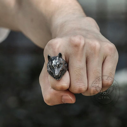 Wild Wolf 316L Stainless Steel Viking Ring