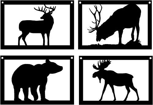 Wildlife Set: Bear, Moose, Deer, Elk - Set of 4