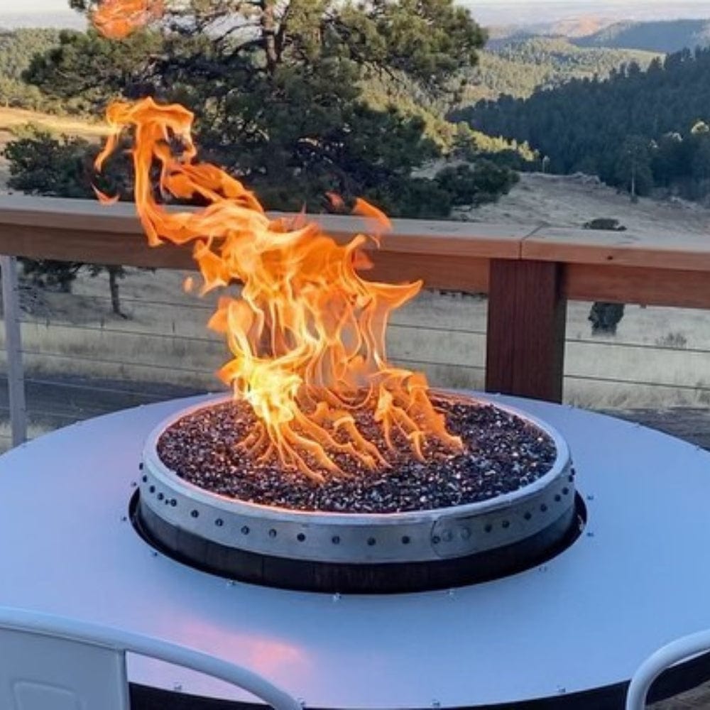 Wine Barrel Dude Coffee Table 46-Inch Wooden Gas Fire Pit Table