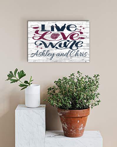 Wine Lover Sign Gift Personalized Live Love Wine Sign for Kitchen or Home