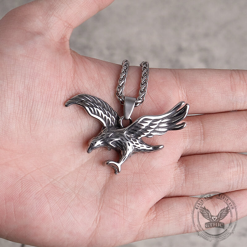 Winged Eagle Stainless Steel Pendant