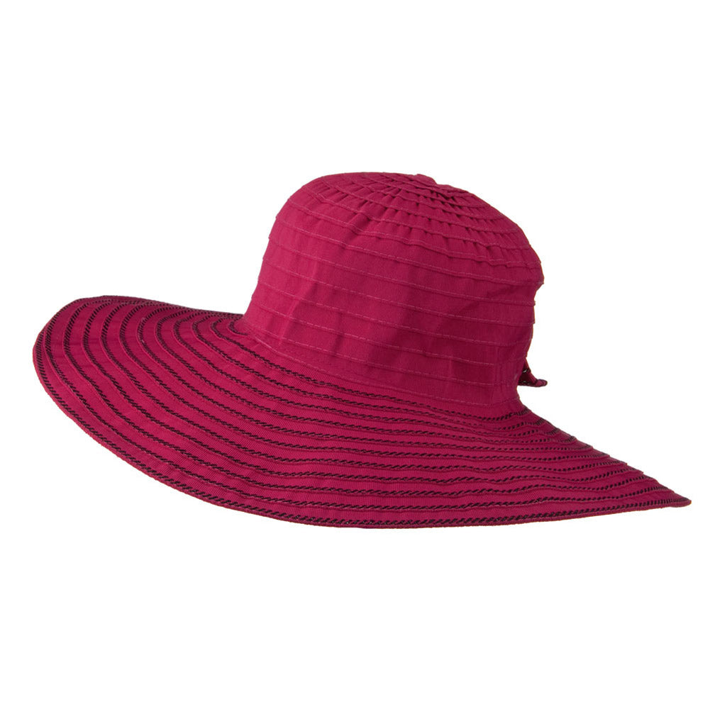 Woman's Large Bow Wired Brim Hat