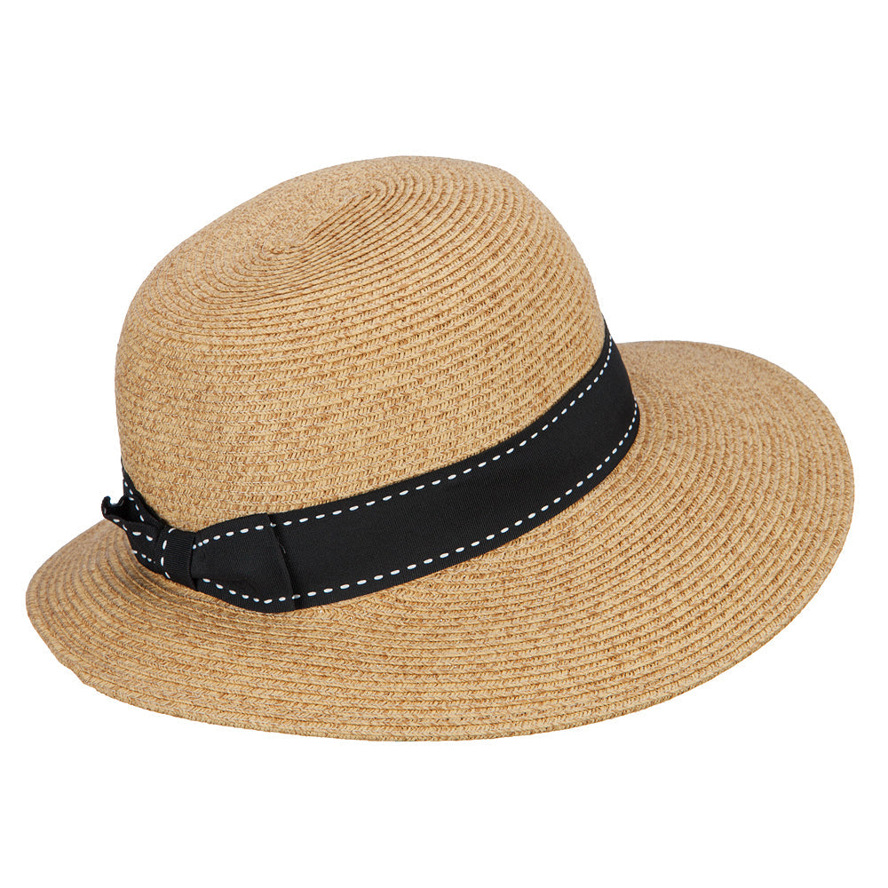 Women's Paper Braid 3.5 Inch Brim Ribbon Hat