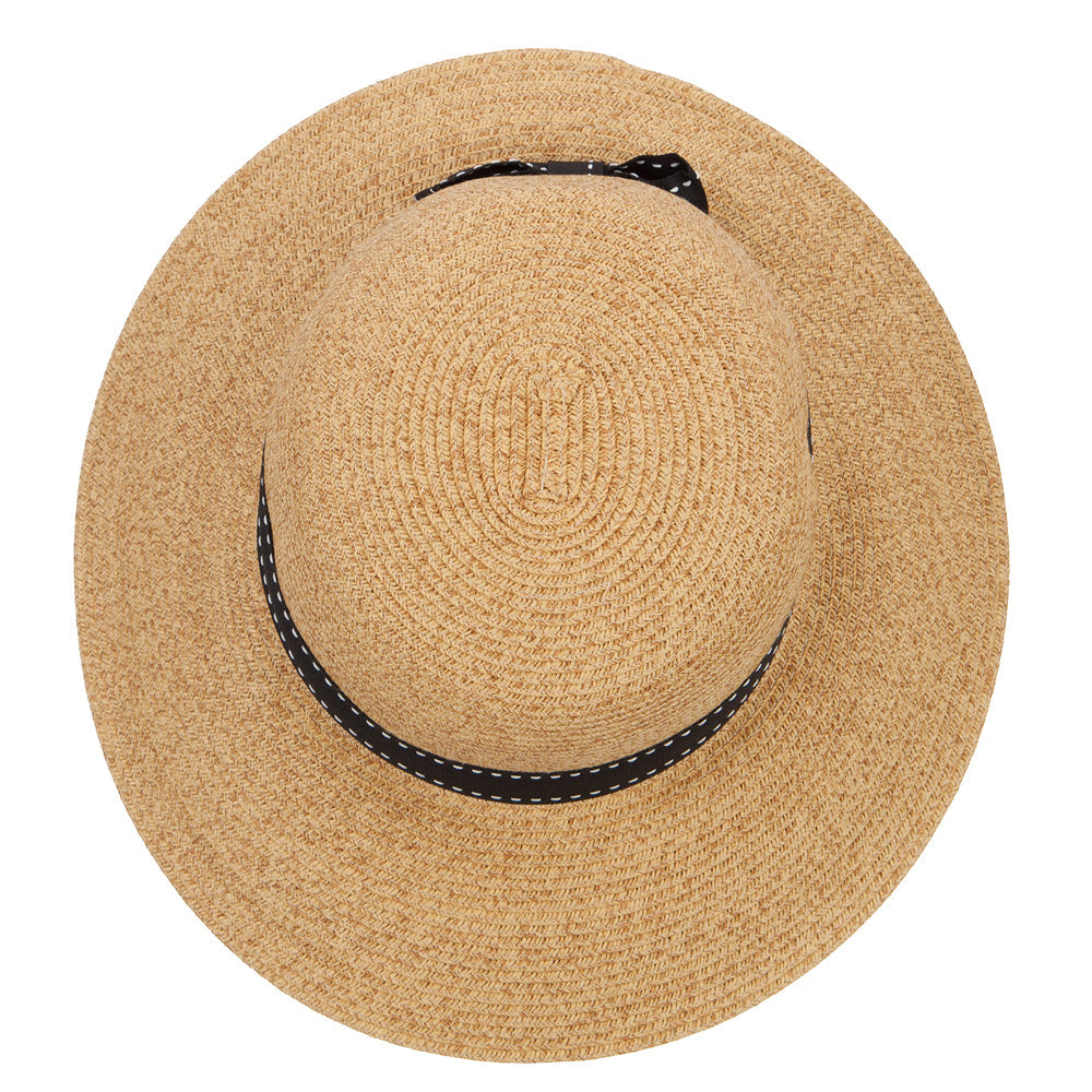 Women's Paper Braid 3.5 Inch Brim Ribbon Hat