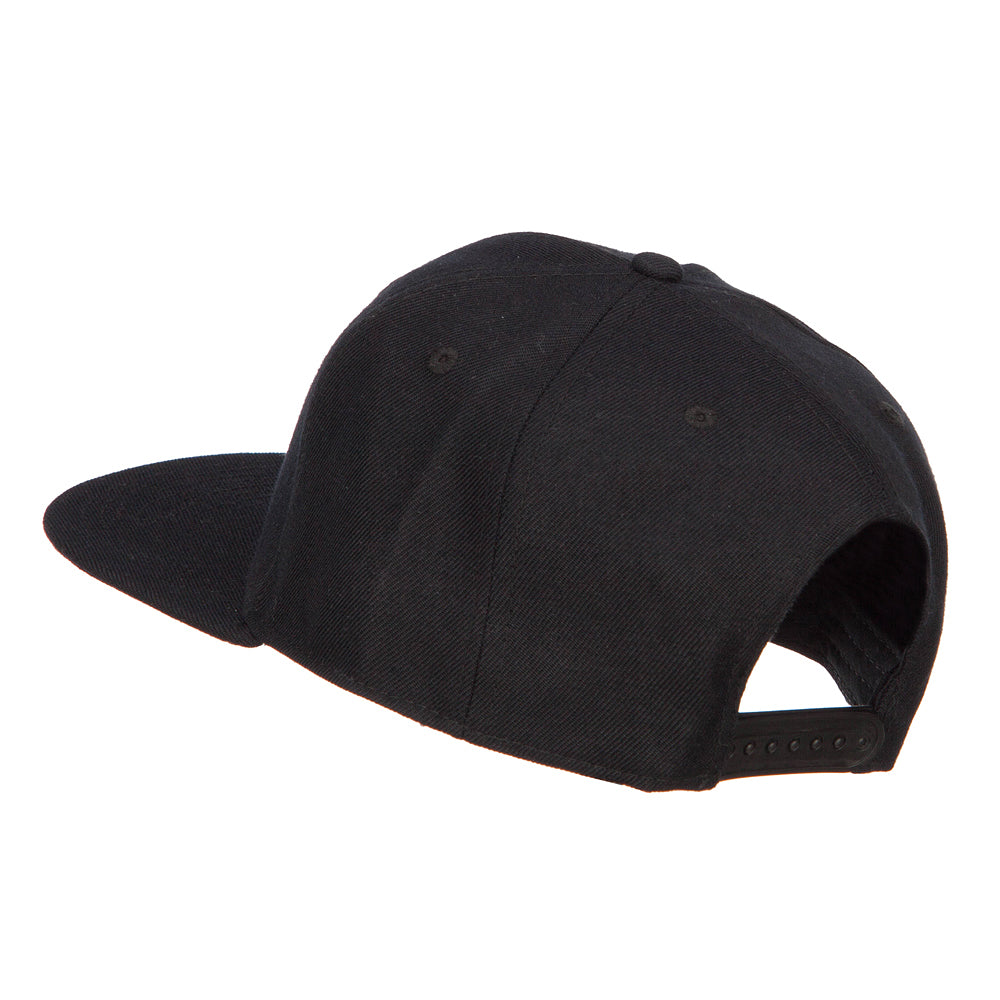 Wool Blend Flat Bill Snapback Cap