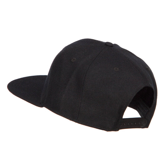 Wool Blend Flat Bill Snapback Cap