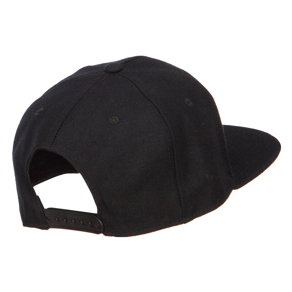 Wool Blend Flat Bill Snapback Cap