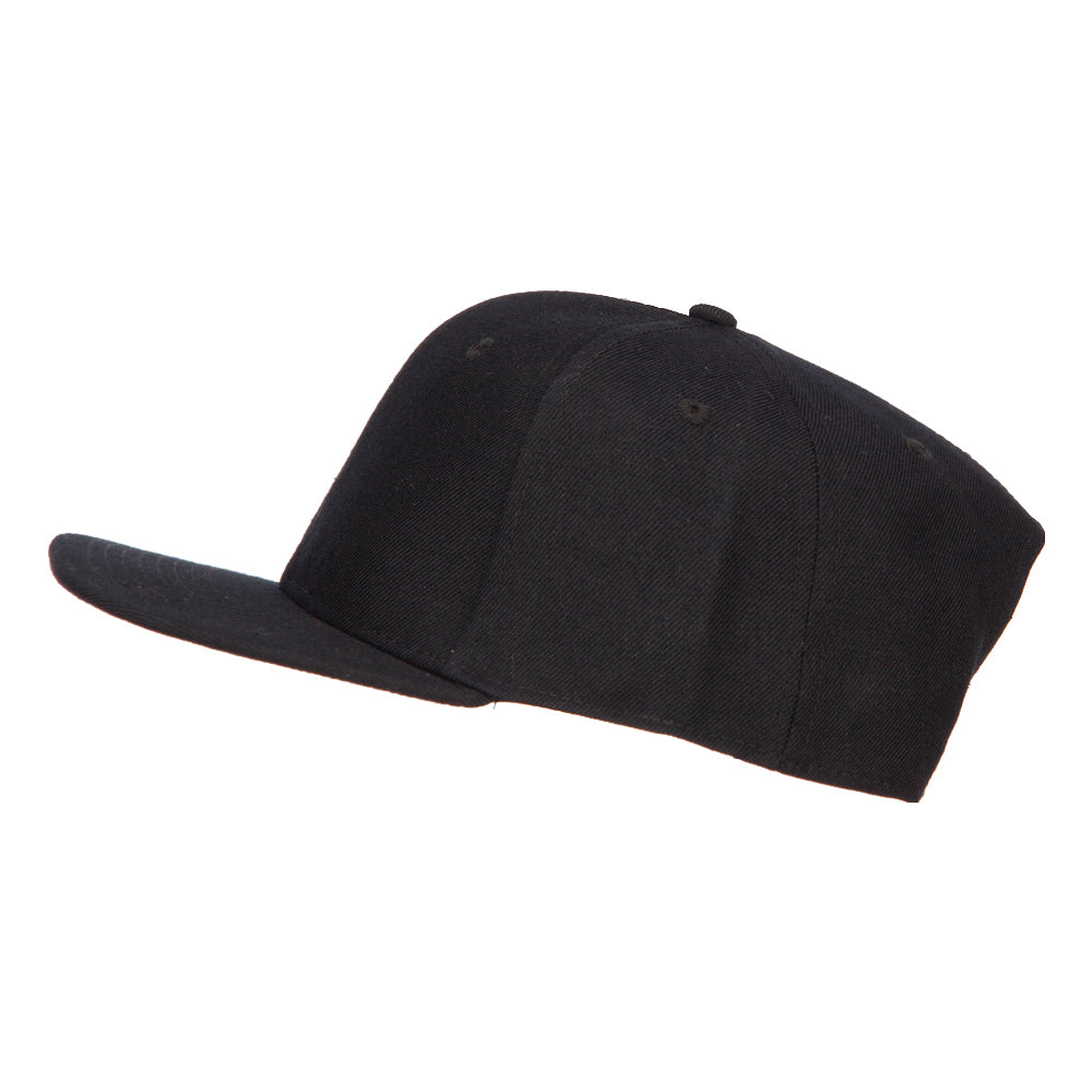 Wool Blend Flat Bill Snapback Cap