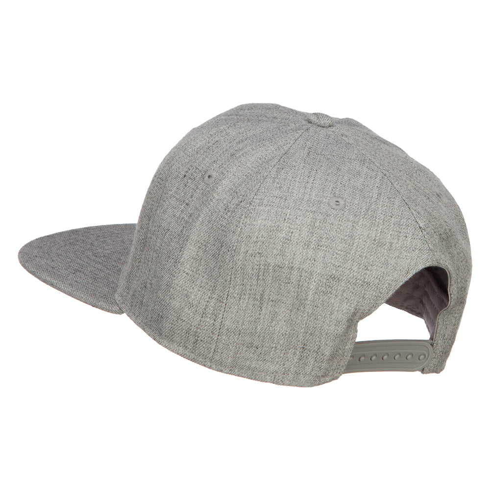 Wool Blend Flat Bill Snapback Cap