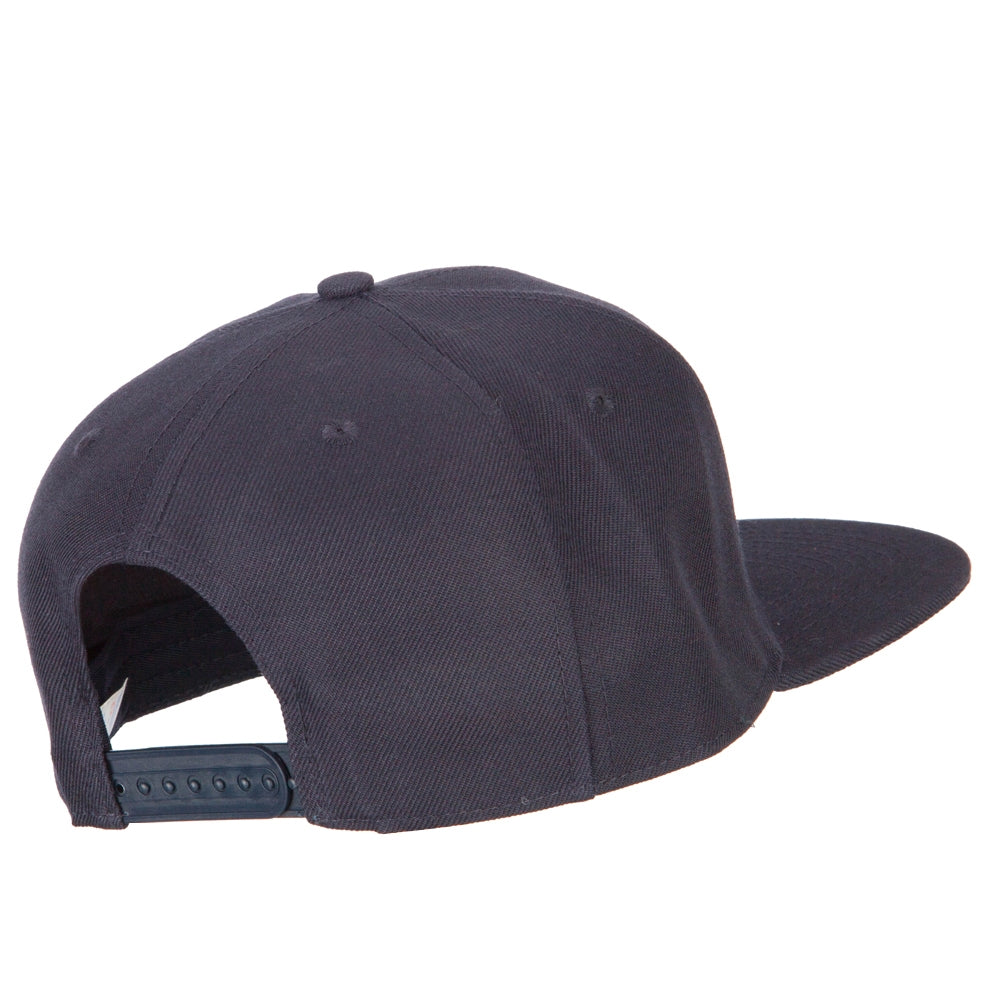 Wool Blend Flat Bill Snapback Cap
