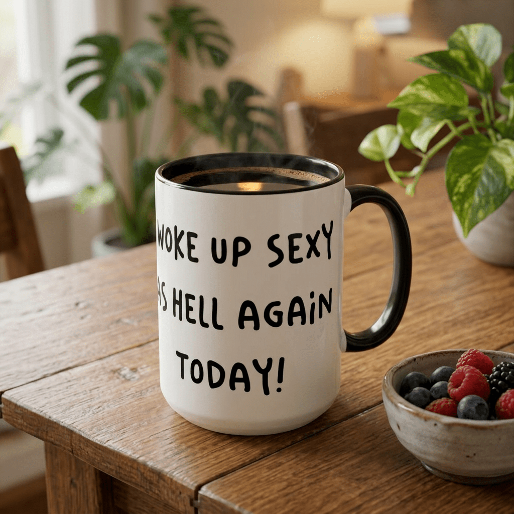 Woke Up Sexy As Hell Again Today Colorful Coffee Mugs (11oz, 15oz)