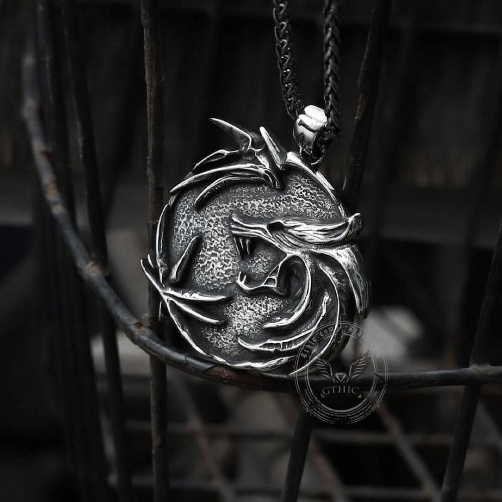 The Medallions Stainless Steel Wolf Pendant