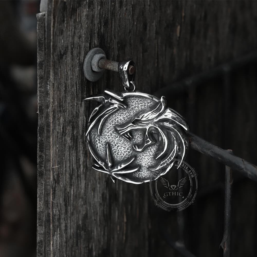 The Medallions Stainless Steel Wolf Pendant