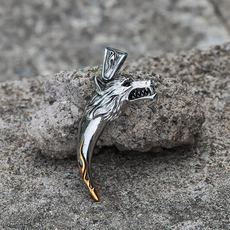 Wolf Tooth Stainless Steel Amulet Pendant