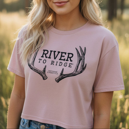 River to Ridge Antler Logo Cropped T