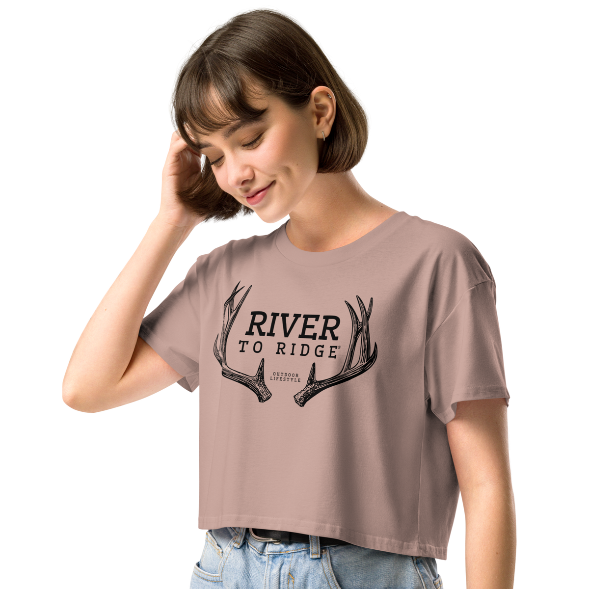 River to Ridge Antler Logo Cropped T