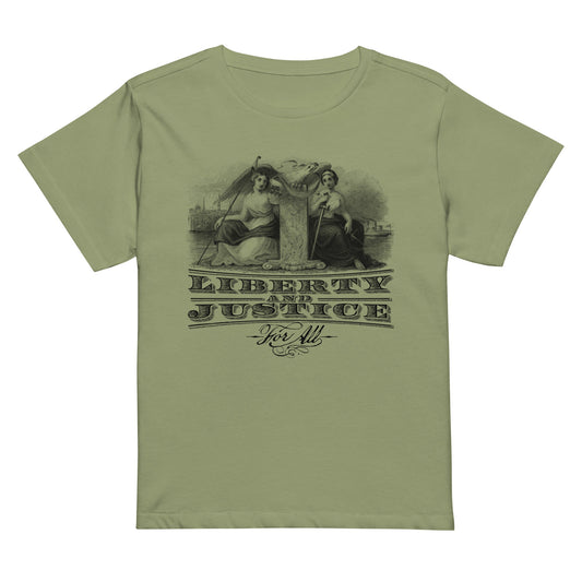 Liberty and Justice Women’s high-waisted t-shirt