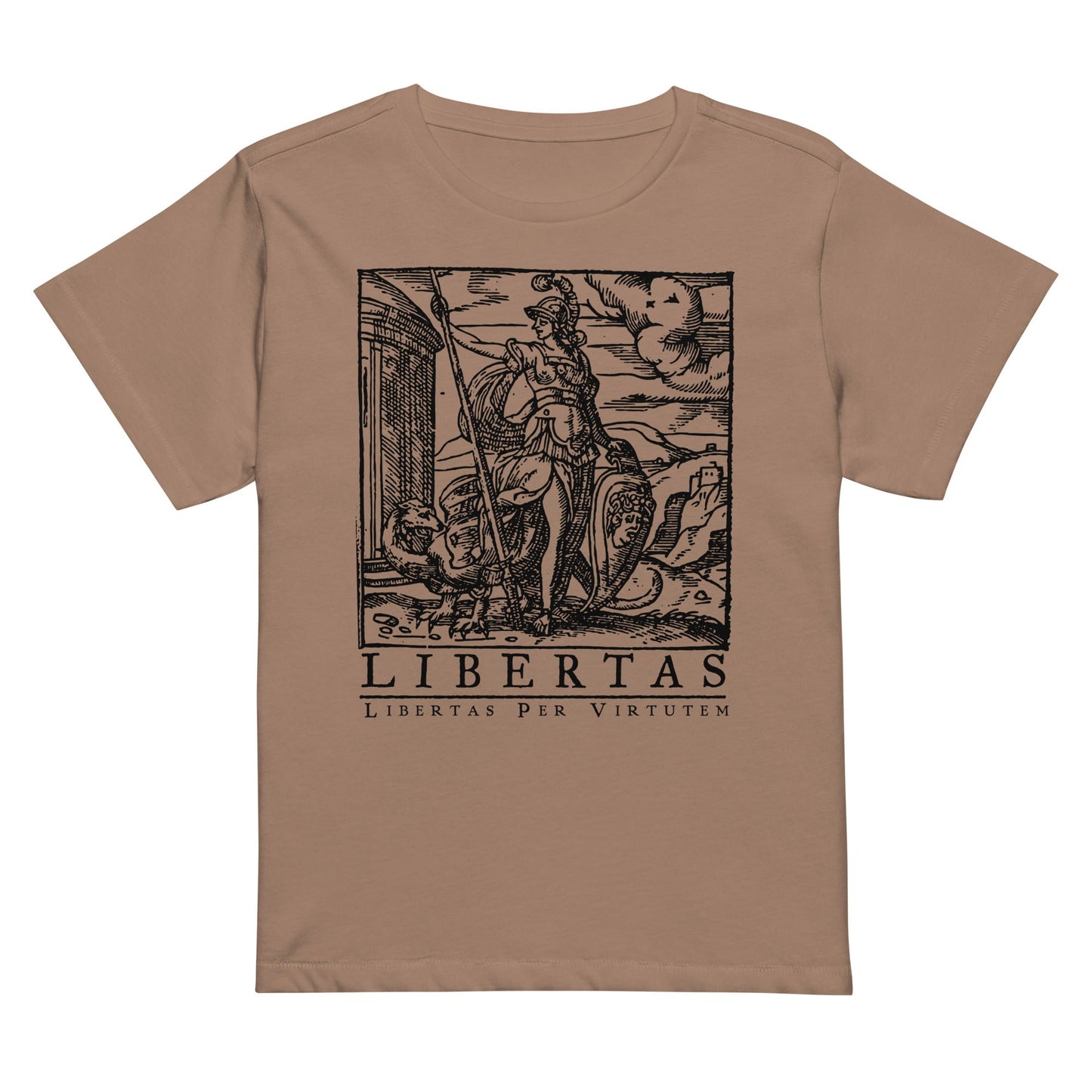 Libertas Freedom Through Virtue Women’s High-Waisted T-shirt