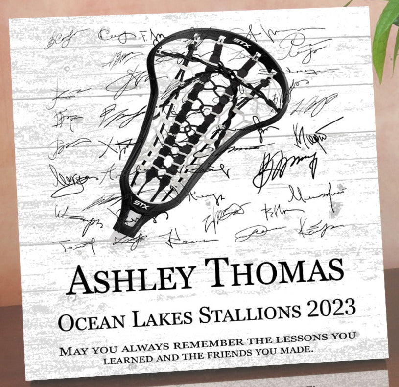 Women's Lacrosse Trophy Plaque - Recognition Award - for Players, Senior Season Gift, MVP or Coaches