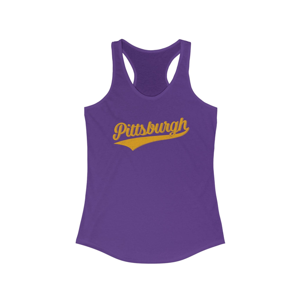 Women's Racerback Tank - Pittsburgh Varsity Retro Slim Fit Cotton Top