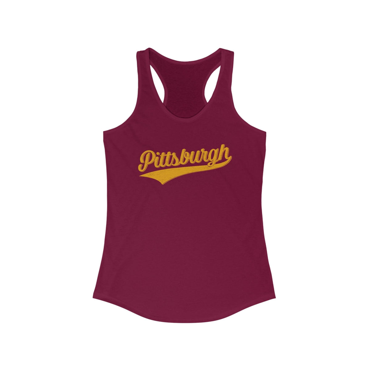 Women's Racerback Tank - Pittsburgh Varsity Retro Slim Fit Cotton Top