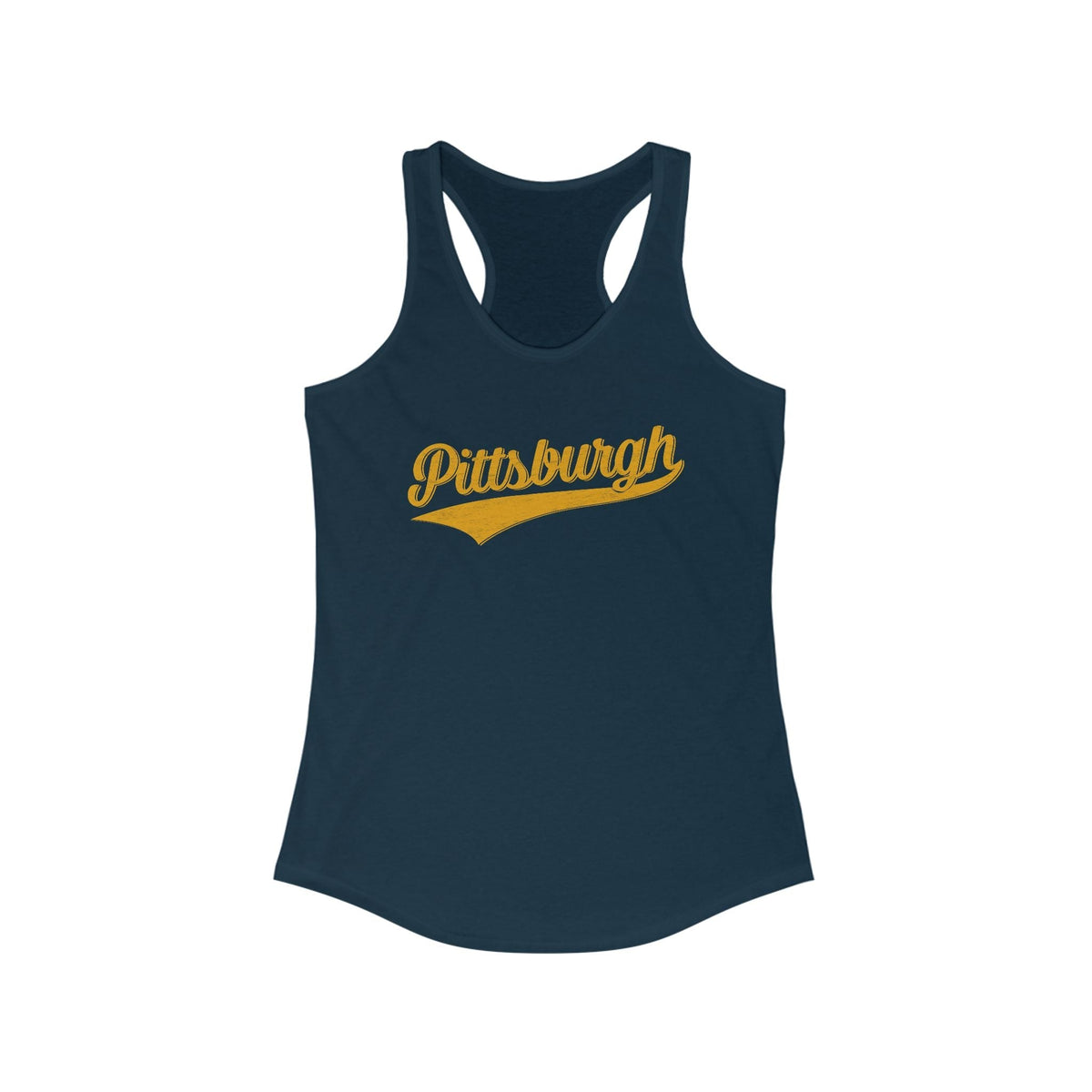Women's Racerback Tank - Pittsburgh Varsity Retro Slim Fit Cotton Top