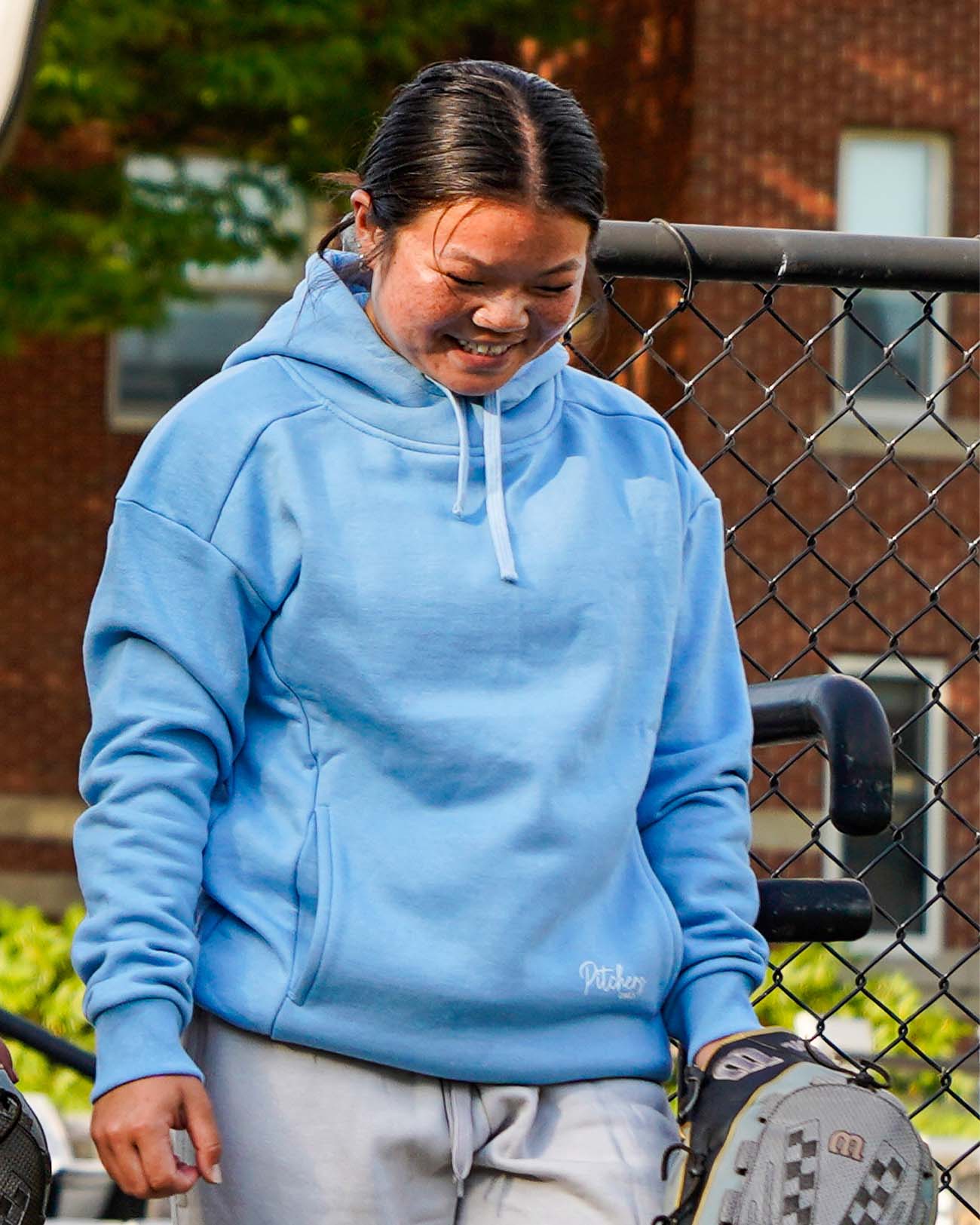 Women's Softball Sky Blue Hoodie