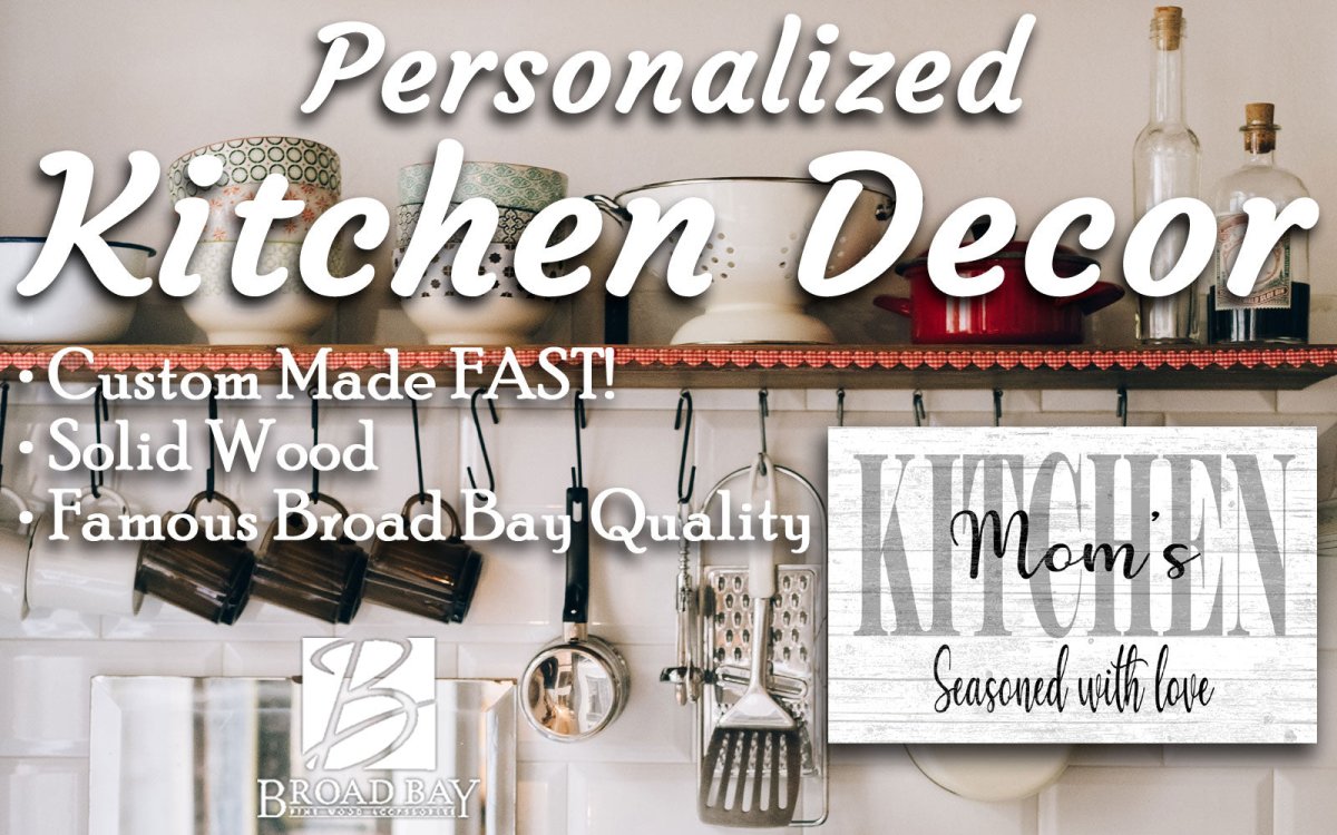 Personalized Kitchen Sign – “Seasoned With Love” Rustic Wall Art | Custom Solid Wood Gift for Mom or Home Chef