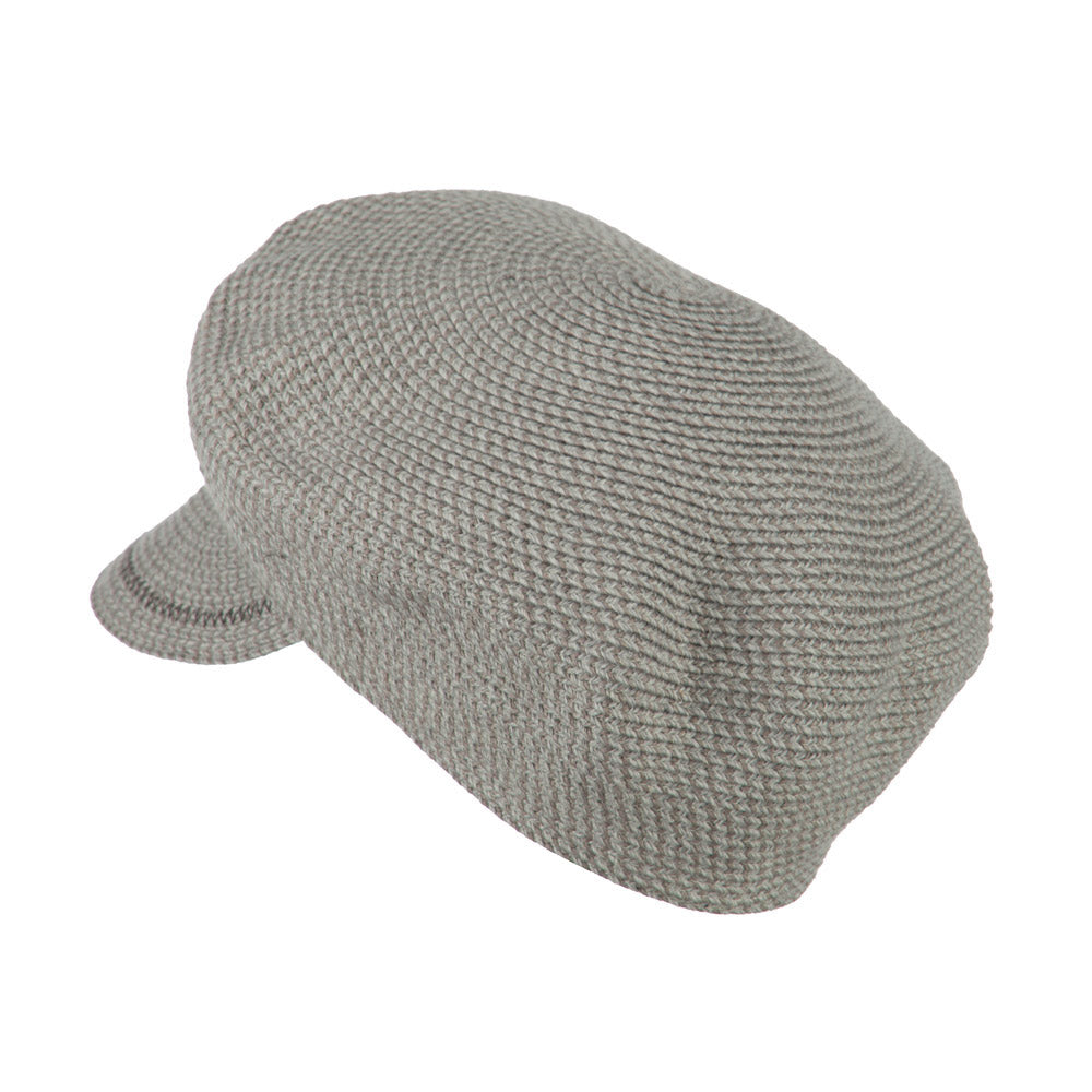 Women's Paper Braid Newsboy Hat with Velvet Bow Trim