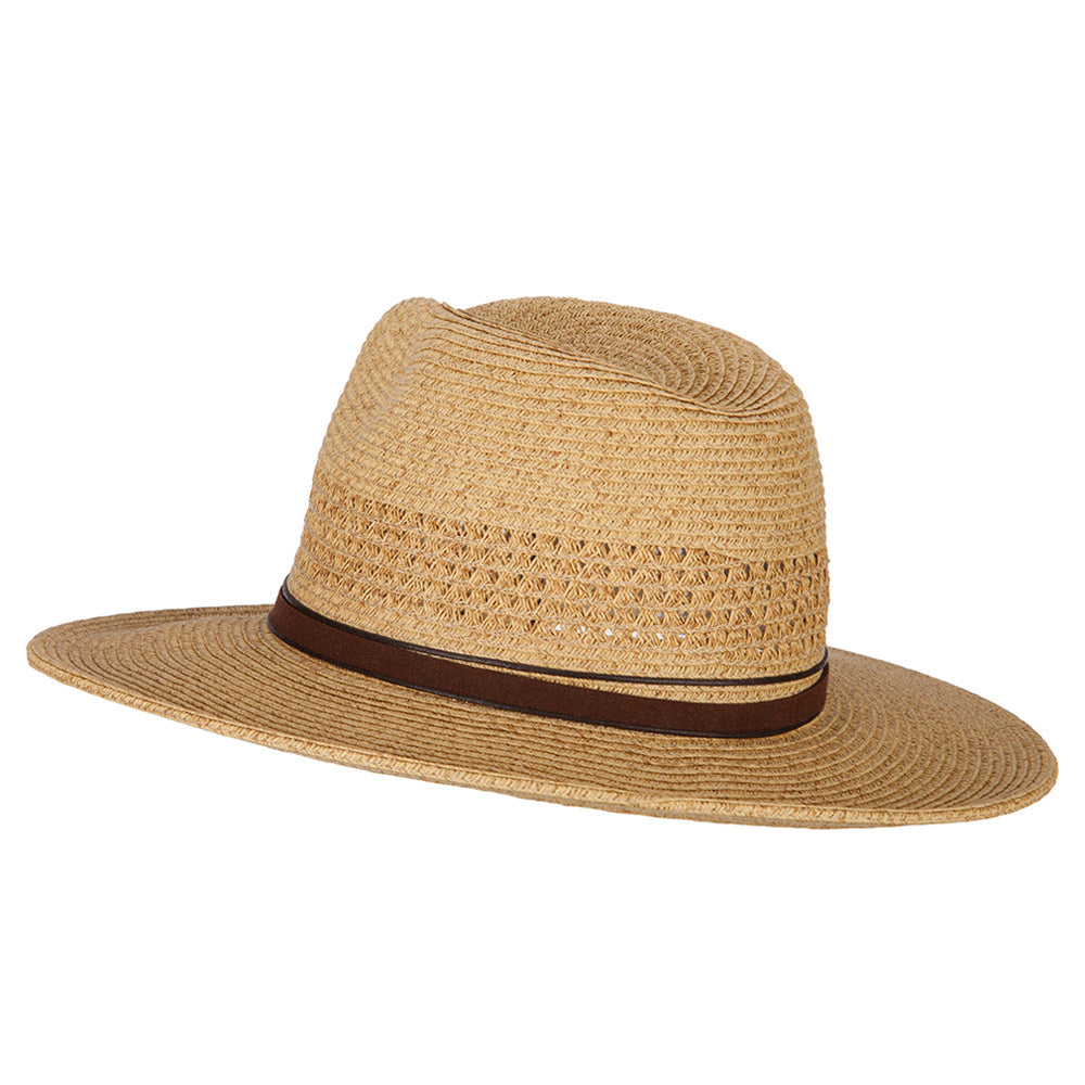 UPF 50+ Women's Paper Braid Brim Fedora Hat