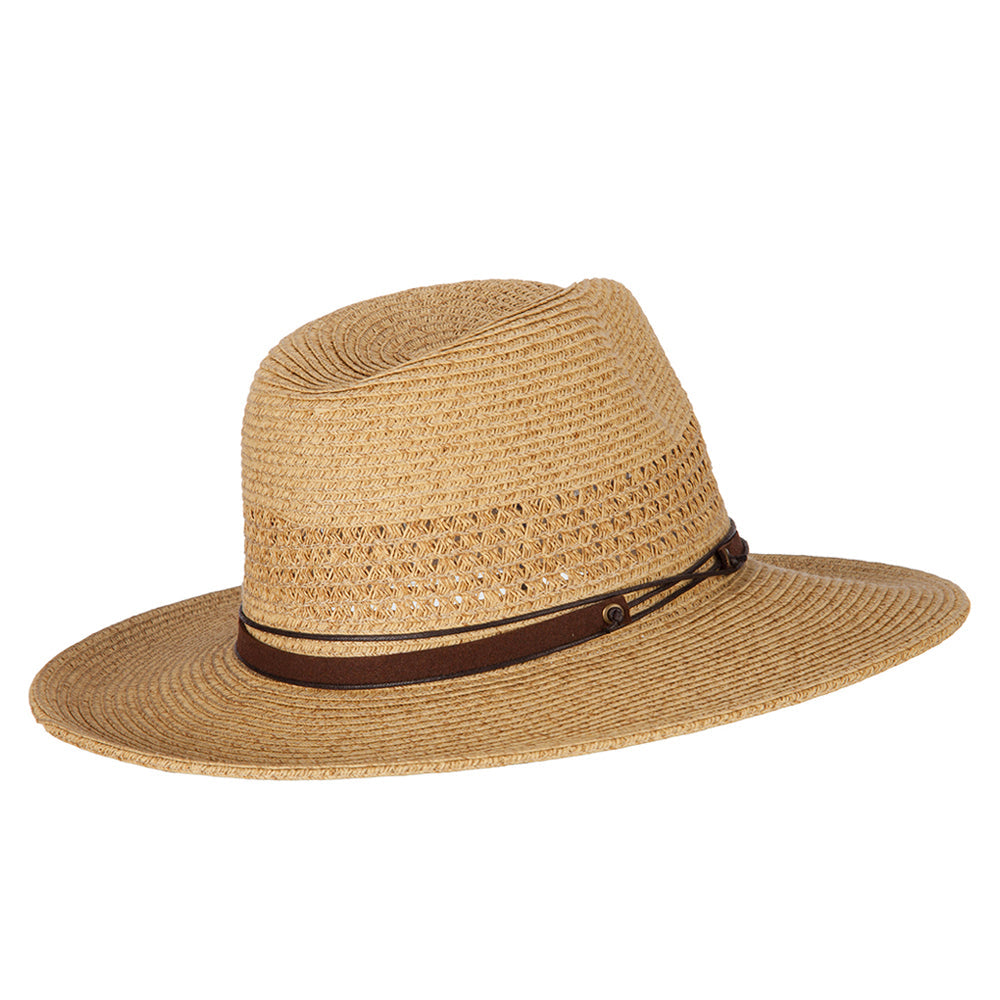 UPF 50+ Women's Paper Braid Brim Fedora Hat