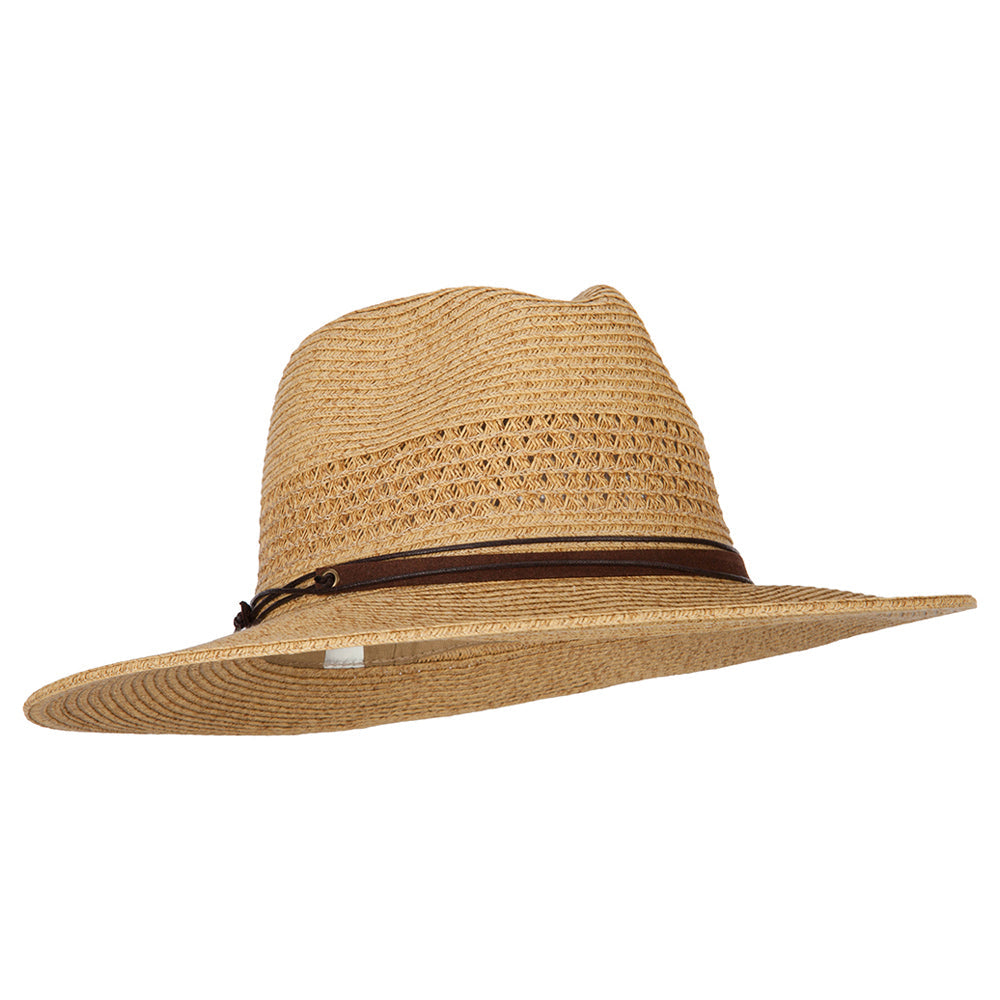 UPF 50+ Women's Paper Braid Brim Fedora Hat