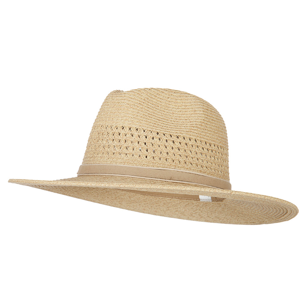 UPF 50+ Women's Paper Braid Brim Fedora Hat