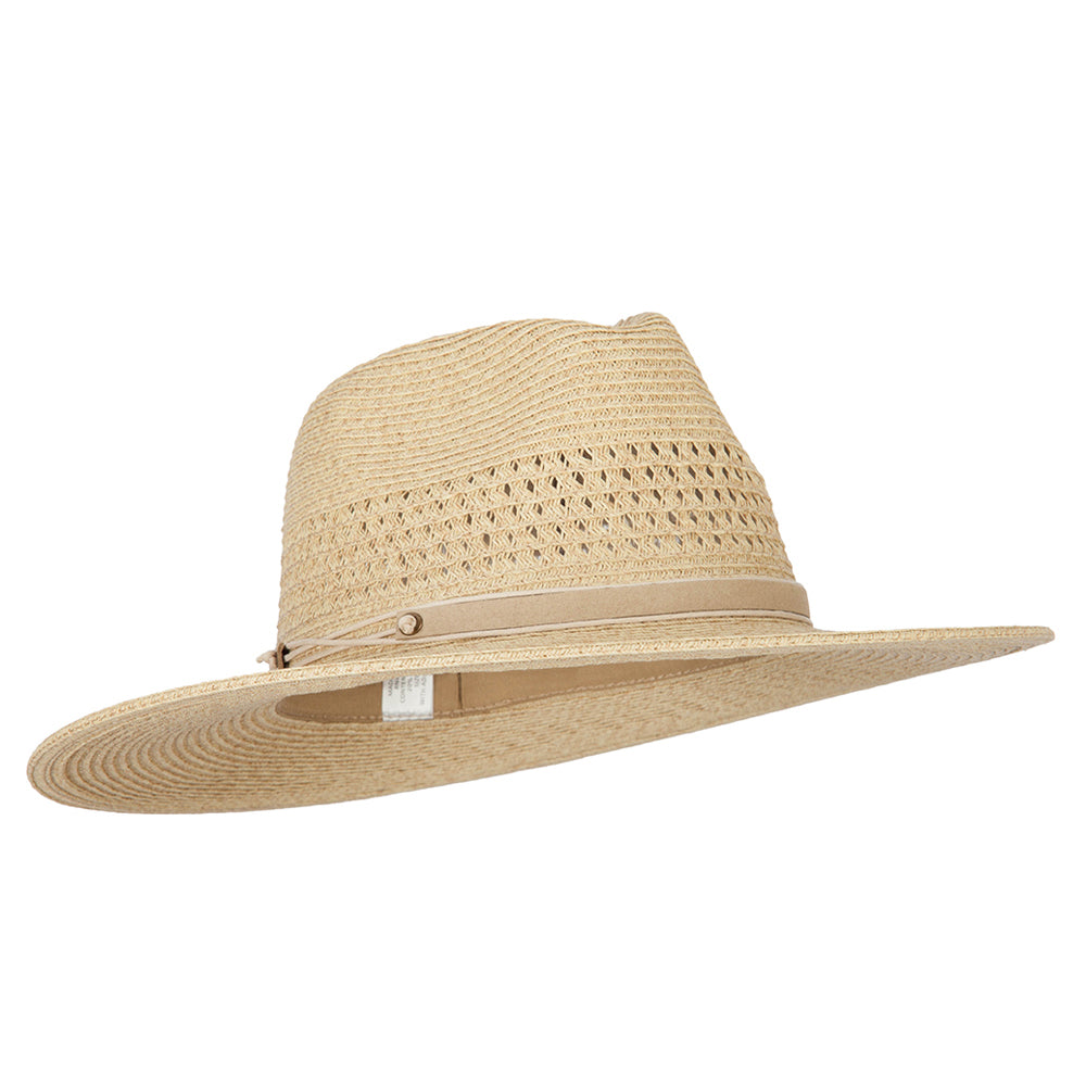 UPF 50+ Women's Paper Braid Brim Fedora Hat