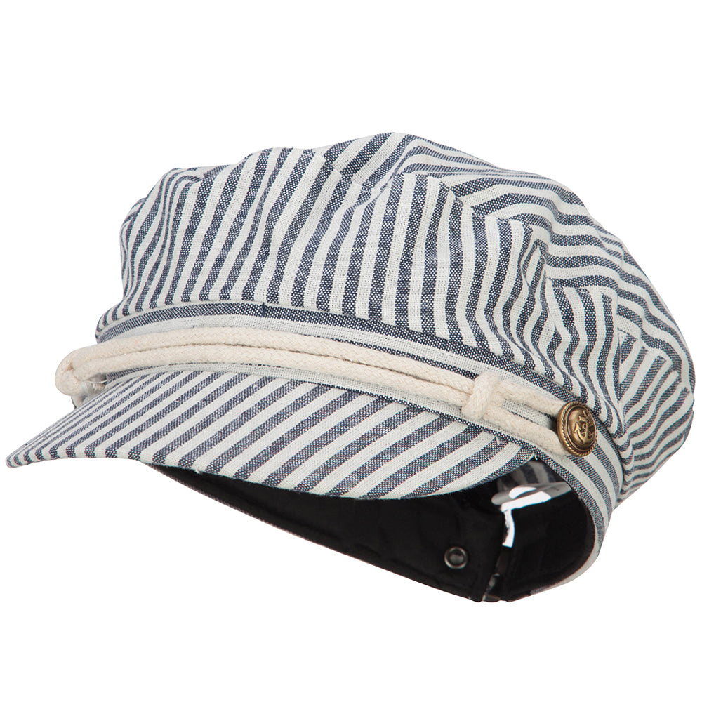 Women's Rope Accent Band Greek Sailor Stripe Hat