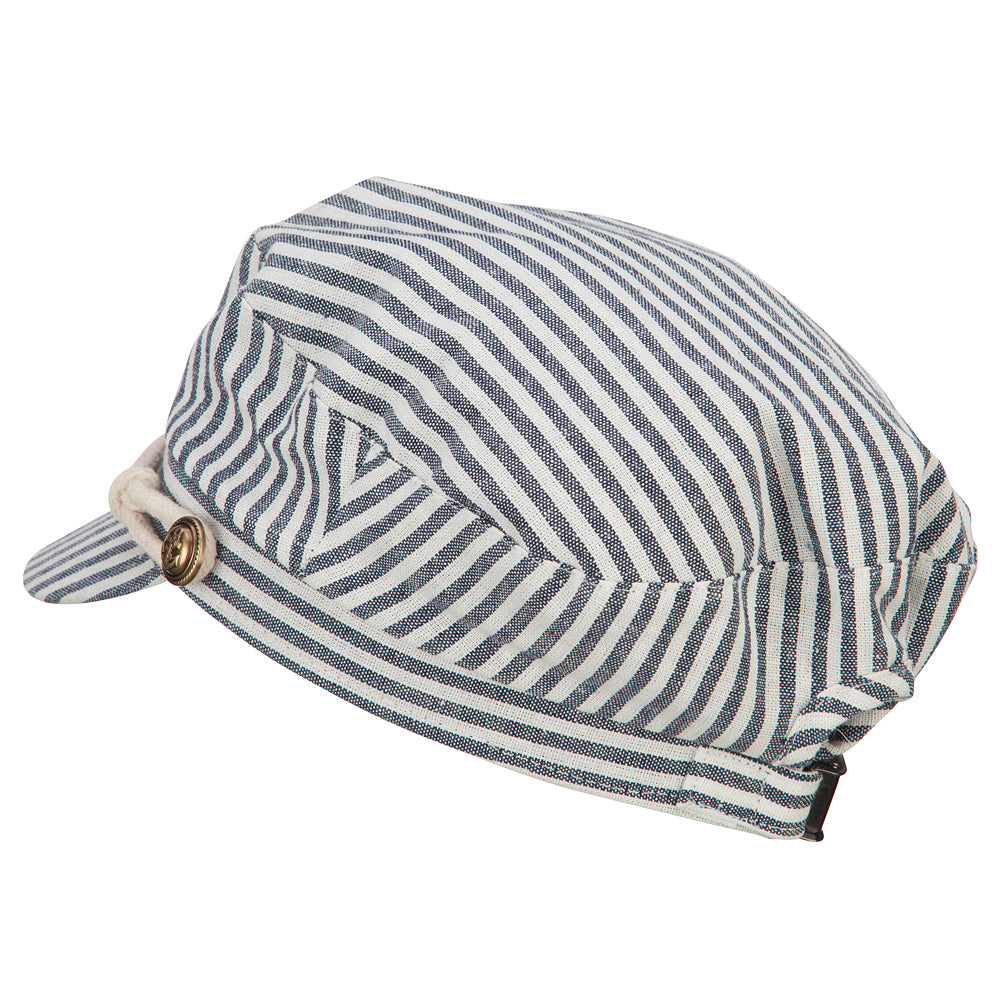 Women's Rope Accent Band Greek Sailor Stripe Hat