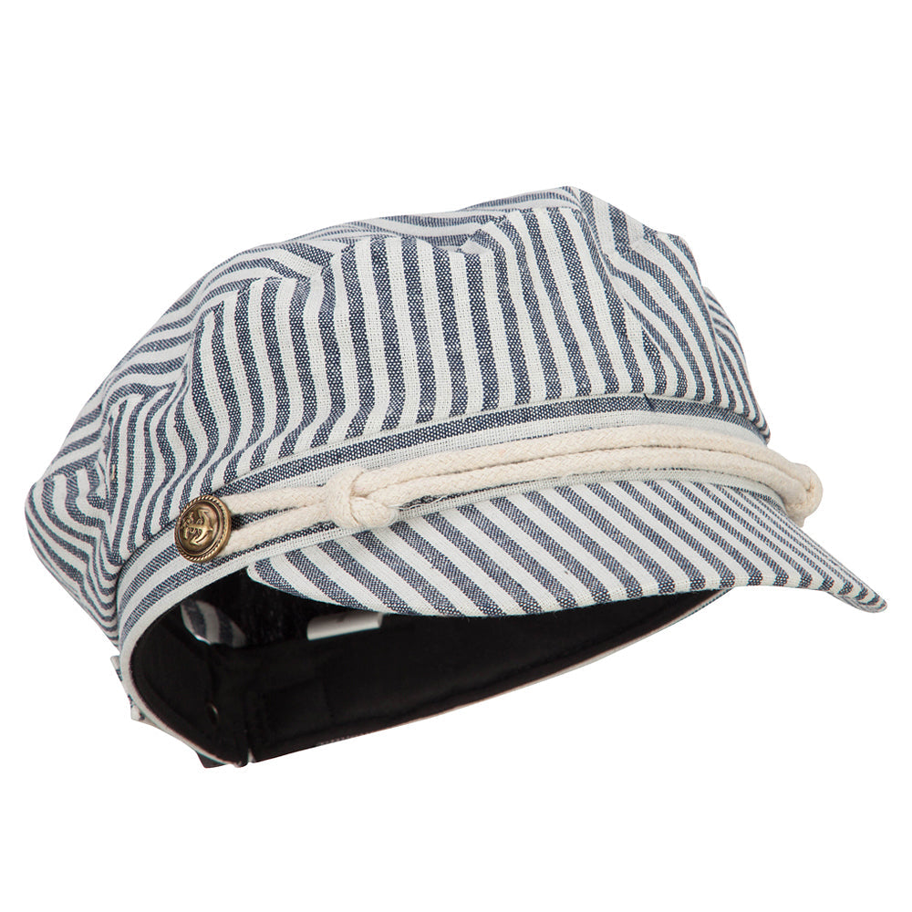 Women's Rope Accent Band Greek Sailor Stripe Hat