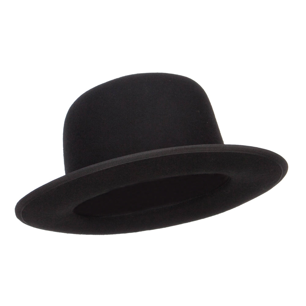 Wool Felt Bowler Wide Brim Hat