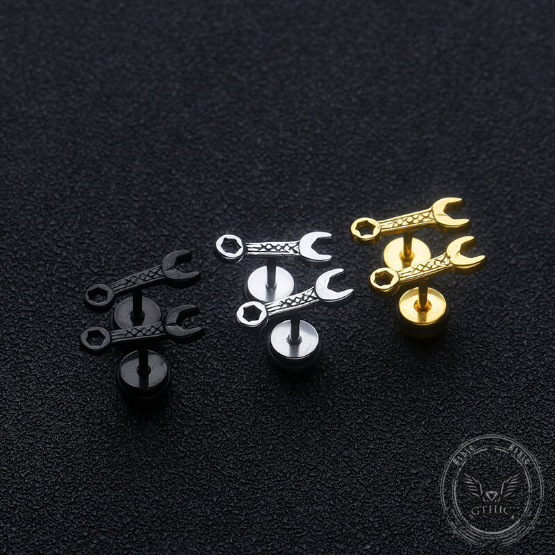 Wrench Shape Stainless Steel Stud Earring