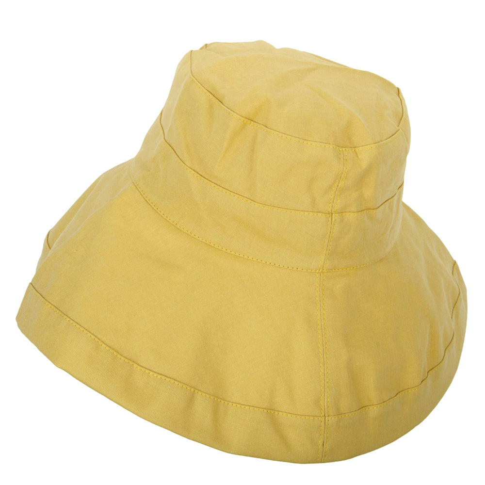 Women's Turn Up Brim Cotton Linen Dressy Bucket Hat